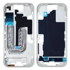 For iPhone 16 Middle Plate Frame Mobile Phone Replacement Part (Without Logo) - White For iPhone 16 Middle Plate Frame Mobile Phone Replacement Part (Without Logo) - White
