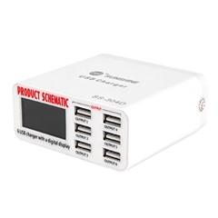 SUNSHINE SSS-304D Universal 6 Ports USB Quick Charger Digital Display Charger for iPhone / iPad Charging Repair Tools SUNSHINE SSS-304D Universal 6 Ports USB Quick Charger Digital Display Charger for iPhone / iPad Charging Repair Tools