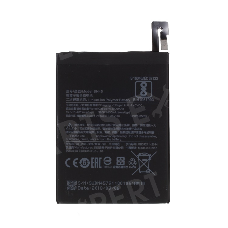 OEM BN45 3.85V 4000mAh Battery Replacement for Xiaomi Redmi Note 5 Pro (Dual Camera) / Redmi Note 5 (China), Xiaomi Redmi Note 5 Pro (For India, Dual Camera:12MP+5MP)
OEM BN45 3.85V 4000mAh Battery Replacement for Xiaomi Redmi Note 5 Pro (Dual Camera) / Redmi Note 5 (China), Xiaomi Redmi Note 5 Pro (For India, Dual Camera:12MP+5MP)