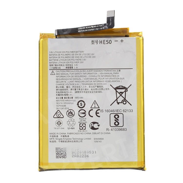 OEM 5000mAh HE50 Li-polymer Battery Replacement for Motorola Moto E4 Plus, Motorola Moto E4 Plus
OEM 5000mAh HE50 Li-polymer Battery Replacement for Motorola Moto E4 Plus, Motorola Moto E4 Plus