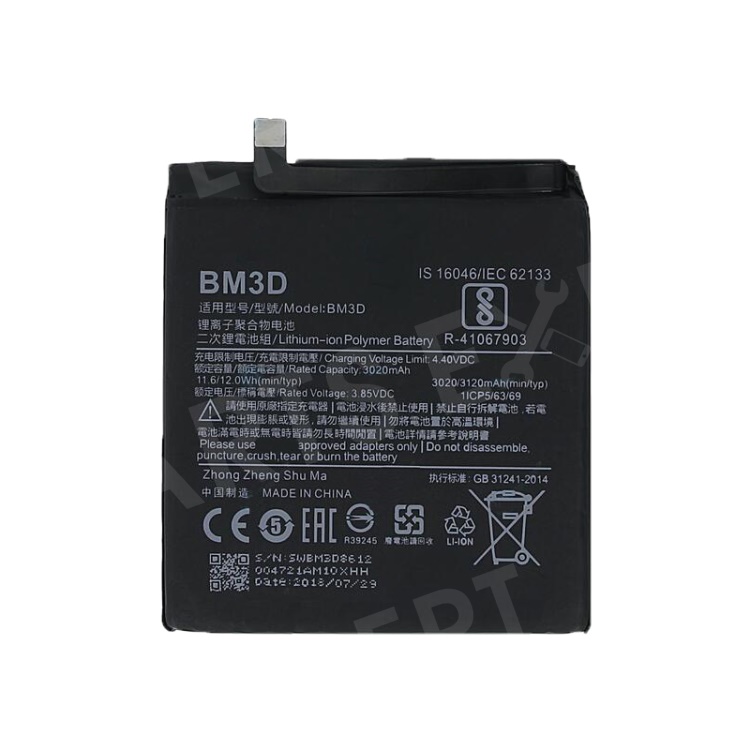 OEM BM3D 3.85V 3120mAh Li-polymer Battery Replacement for Xiaomi Mi 8 SE (5.88-inch), Xiaomi Mi 8 SE (5.88-inch)
OEM BM3D 3.85V 3120mAh Li-polymer Battery Replacement for Xiaomi Mi 8 SE (5.88-inch), Xiaomi Mi 8 SE (5.88-inch)