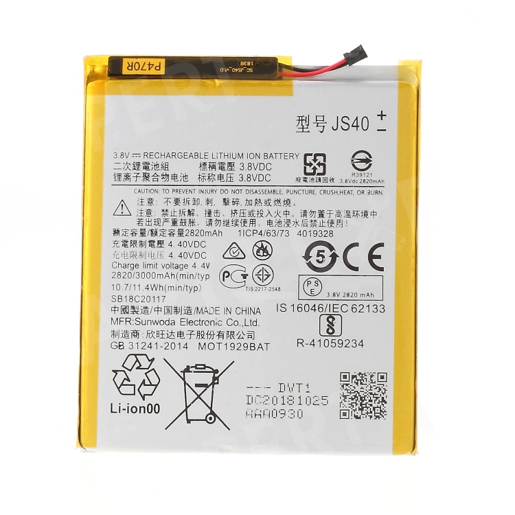 OEM JS40 3.8V 3000mAh Li-polymer Battery Spare Part for Motorola Moto Z3, Other Motorola Models
OEM JS40 3.8V 3000mAh Li-polymer Battery Spare Part for Motorola Moto Z3, Other Motorola Models