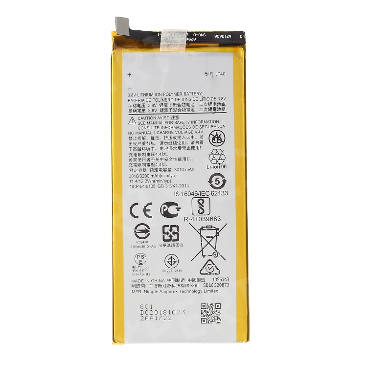 OEM JT40 3.8V 3200mAh Li-polymer Battery Spare Part for Motorola Moto G6 Plus, Motorola Moto G6 Plus
OEM JT40 3.8V 3200mAh Li-polymer Battery Spare Part for Motorola Moto G6 Plus, Motorola Moto G6 Plus