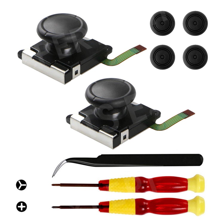 2Pcs/Set OEM 3D Replacement Joystick for Nintendo Switch Joy-Con Controller Include Tri-Wing & Cross Screwdriver Tool and 4 Thumbstick Caps
2Pcs/Set OEM 3D Replacement Joystick for Nintendo Switch Joy-Con Controller Include Tri-Wing & Cross Screwdriver Tool and 4 Thumbstick Caps