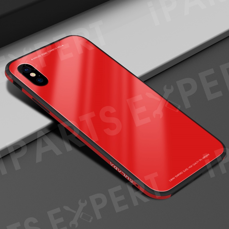 SULADA Tempered Glass + Silicone + Metal Hybrid Drop-proof Phone Case for iPhone Xs Max 6.5-inch - Red, iPhone XS Max 6.5 inch
SULADA Tempered Glass + Silicone + Metal Hybrid Drop-proof Phone Case for iPhone Xs Max 6.5-inch - Red, iPhone XS Max 6.5 inch