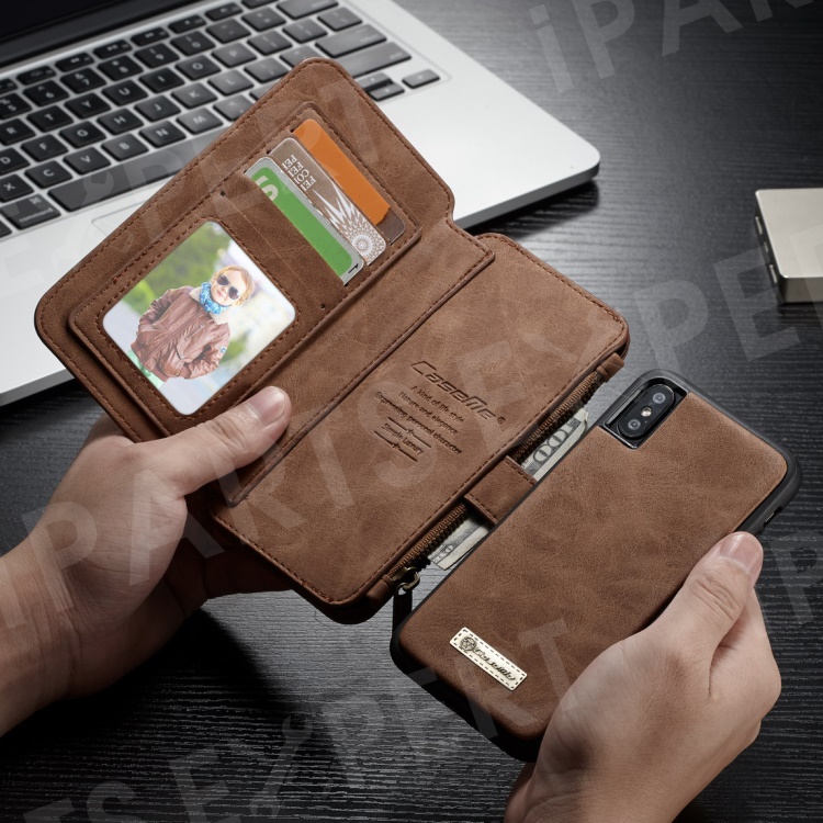 CASEME 007 Series Detachable 2-in-1 Zipper Wallet Split Leather Mobile Phone Shell for iPhone Xs 5.8 inch - Brown, iPhone XS 5.8 inch
CASEME 007 Series Detachable 2-in-1 Zipper Wallet Split Leather Mobile Phone Shell for iPhone Xs 5.8 inch - Brown, iPhone XS 5.8 inch
