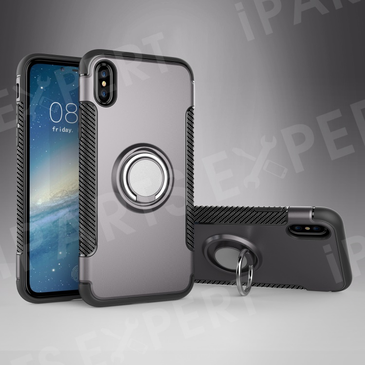 Carbon Fiber Texture TPU + PC Hybrid Shell with Kickstand for iPhone Xs 5.8 inch (Built-in Magnetic Metal Sheet) - Grey, iPhone XS 5.8 inch
Carbon Fiber Texture TPU + PC Hybrid Shell with Kickstand for iPhone Xs 5.8 inch (Built-in Magnetic Metal Sheet) - Grey, iPhone XS 5.8 inch