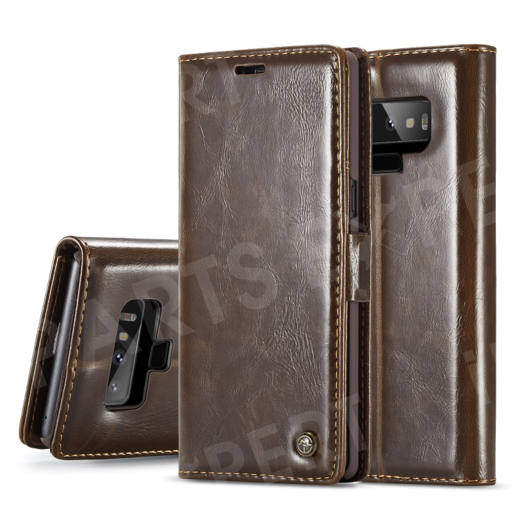 CASEME 003 Series Oil Wax Leather Wallet Stand Case Accessory for Samsung Galaxy Note 9 - Brown, Galaxy Note9 N960
CASEME 003 Series Oil Wax Leather Wallet Stand Case Accessory for Samsung Galaxy Note 9 - Brown, Galaxy Note9 N960