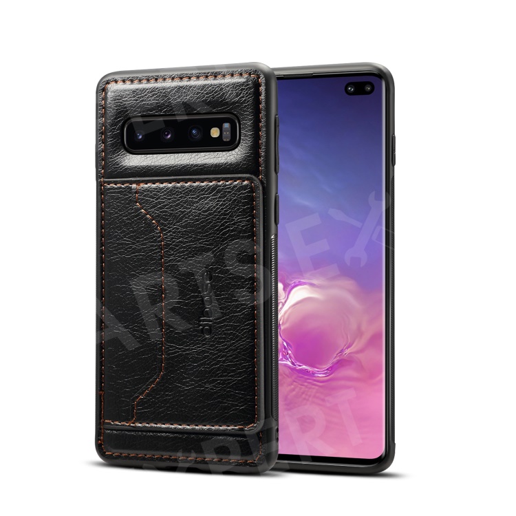 Crazy Horse Leather Coated Card Holder Kickstand TPU Cover for Samsung Galaxy S10 Plus - Black, Galaxy S10 Plus
Crazy Horse Leather Coated Card Holder Kickstand TPU Cover for Samsung Galaxy S10 Plus - Black, Galaxy S10 Plus