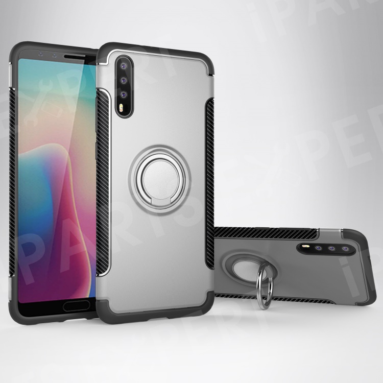 Carbon Fiber Texture TPU + PC Hybrid Back Cover with Kickstand for Huawei P20 (Built-in Magnetic Metal Sheet) - Silver, Huawei P20
Carbon Fiber Texture TPU + PC Hybrid Back Cover with Kickstand for Huawei P20 (Built-in Magnetic Metal Sheet) - Silver, Huawei P20