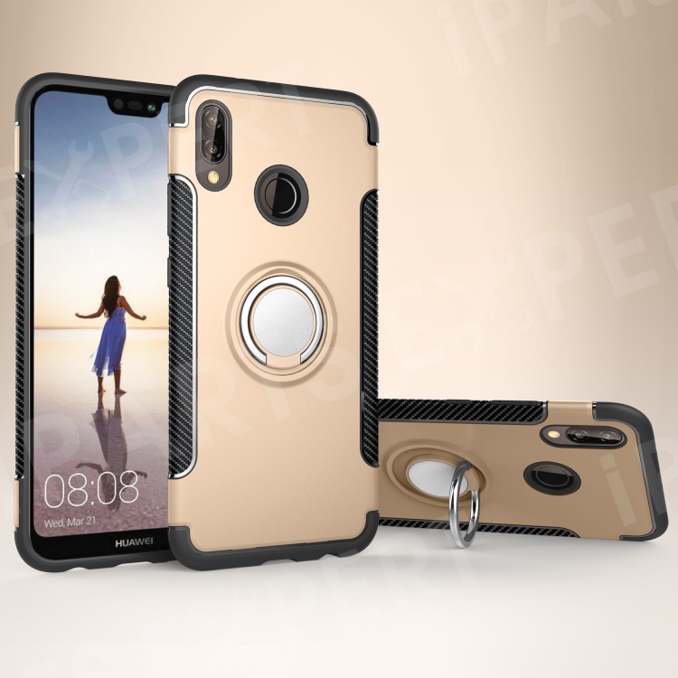 Carbon Fiber Texture TPU + PC Hybrid Back Shell with Finger Ring Kickstand for Huawei P20 Lite / Nova 3e - Gold, Huawei P20 Lite (2018)
Carbon Fiber Texture TPU + PC Hybrid Back Shell with Finger Ring Kickstand for Huawei P20 Lite / Nova 3e - Gold, Huawei P20 Lite (2018)