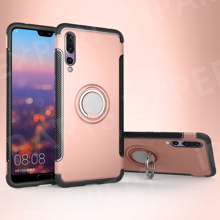 Magnetic Finger Ring Kickstand Carbon Fiber Texture TPU + PC Hybrid Phone Cover for Huawei P20 Pro - Rose Gold, Huawei P20 Pro
Magnetic Finger Ring Kickstand Carbon Fiber Texture TPU + PC Hybrid Phone Cover for Huawei P20 Pro - Rose Gold, Huawei P20 Pro