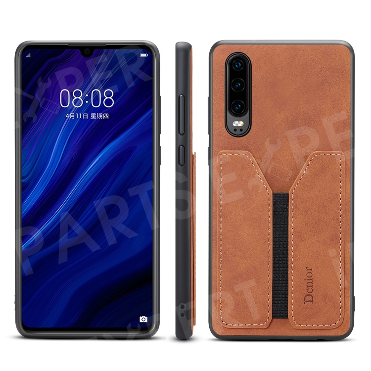 Card Slot PU Leather Coated TPU Phone Shell for Huawei P30 - Brown, Huawei P30
Card Slot PU Leather Coated TPU Phone Shell for Huawei P30 - Brown, Huawei P30