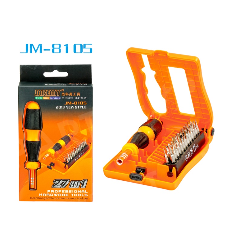 JAKEMY 27-in-1 Cellphone Digital Repair Repairing Screwdriver Tool Kit (JM-8105)
JAKEMY 27-in-1 Cellphone Digital Repair Repairing Screwdriver Tool Kit (JM-8105)