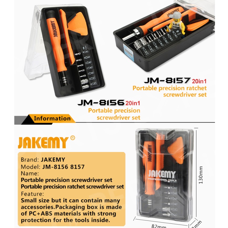 JAKEMY JM-8156 20-in-1 Portable Precision Screwdriver Repair Tools Ratchet Screwdriver Demolition Kit
JAKEMY JM-8156 20-in-1 Portable Precision Screwdriver Repair Tools Ratchet Screwdriver Demolition Kit