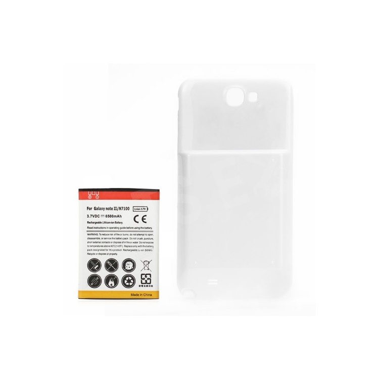 For Samsung Galaxy Note ii N7100 Extended Battery with Battery Door Cover 6500mAh - White, Galaxy Note II N7100
For Samsung Galaxy Note ii N7100 Extended Battery with Battery Door Cover 6500mAh - White, Galaxy Note II N7100
