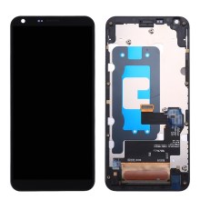 LCD Screen and Digitizer Assembly with Frame for LG Q6 - Black