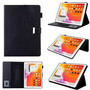 For iPad Air 11 (2026) / (2025) / (2024) / Air (2020) (2022) / Pro 11 (2022)(2021) (2020) (2018) Leather Smart Cover Stand with Hand Strap - Black