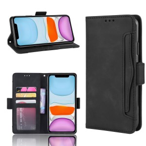  crazy horse texture leather card holder case Stand for Amazon Fire Phone - Black