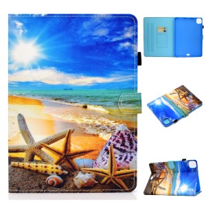 Pattern Printing Leather Card Holder Tablet Shell for iPad Air 11 (2026) / (2025) / (2024) / Air (2020) (2022) / Pro 11 (2021) - Starfish