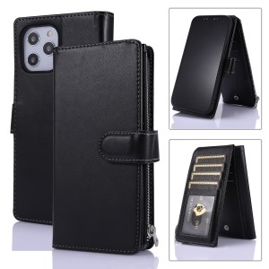  crazy horse texture leather card holder case Stand for Amazon Fire Phone - Black