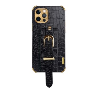  crazy horse texture leather card holder case Stand for Amazon Fire Phone - Black