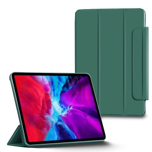 Strong Magnet Frameless Thickened Leather Tablet Cover for iPad Pro 11-inch (2022) /  (2021) / (2020) / (2018) - Dark Green