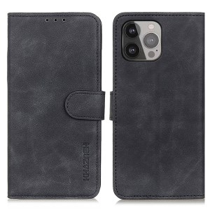  crazy horse texture leather card holder case Stand for Amazon Fire Phone - Black