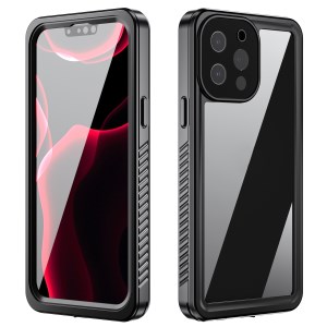 IP68 Waterproof IP6X Anti-dust Transparent Back TPU+PC+PET Hybrid Phone Case for iPhone 13 Pro Max 6.7 inch