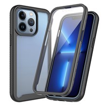 360 Degree Protection 3-in-1 Hybrid Cover Phone Case with PET Screen Protector for iPhone 13 Pro Max 6.7 inch - Black