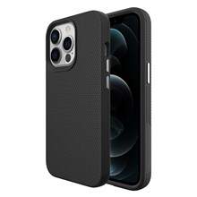 Unique Rigid Texture Hard PC + Soft Flexible TPU Independent Buttons Scratch-Resistant Hybrid Cases for iPhone 13 Pro Max 6.7 inch - Black