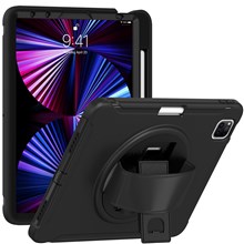 Hand Strap Case Kickstand for iPad Air 11 (2026) / (2025) / (2024) / Pro 11 (2022) / (2021) / (2020) / (2018) / Air (2020) / (2022) - Black