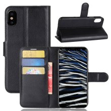  crazy horse texture leather card holder case Stand for Amazon Fire Phone - Black