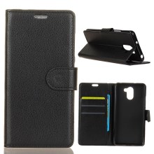 Litchi Texture Card Holder PU Leather Mobile Casing for Samsung Galaxy S9 Plus - Black