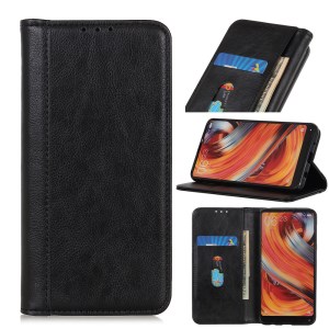 Auto-absorbed Wallet Litchi Texture Leather Mobile Phone Case for Samsung Galaxy A52 4G/5G / A52s 5G - Black