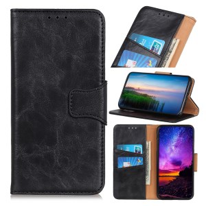  crazy horse texture leather card holder case Stand for Amazon Fire Phone - Black