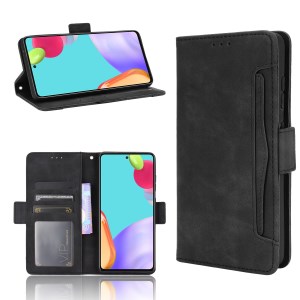 Leather Protective Case for Samsung Galaxy A52 4G/5G / A52s 5G Multiple Card Slots Shell - Black
