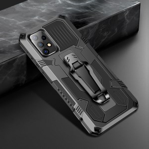 Hybrid Protector Case with Kickstand for Samsung Galaxy A52 4G/5G / A52s 5G Plastic + TPU + Metal Combo Case- Black