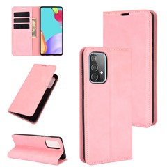 Skin-Touch Feelingwallet Stand Design Leather Cover for Samsung Galaxy A52 4G / 5G / A52s 5G  Auto-Absorbed Phone Case - Pink