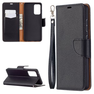 Litchi Surface with Wallet Leather Stand Case for Samsung Galaxy A72 5G / A72 4G - Black
