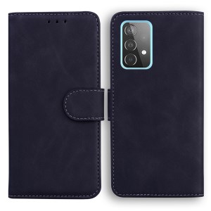 Wallet Design Solid Color Leather Phone Case Stand Cover for Samsung Galaxy A52 4G/5G / A52s 5G - Black