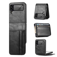  crazy horse texture leather card holder case Stand for Amazon Fire Phone - Black