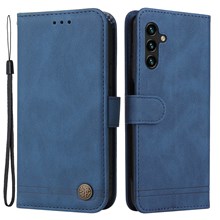 For Samsung Galaxy A13 5G / A04s 4G (164.7mm) Leather Wallet Cases Skin Touch Phone Cover Stand with Strap - Blue