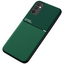 Imprinted Shockproof Phone Case TPU + PU Leather Coated Protective Cover for Samsung Galaxy M52 5G - Green