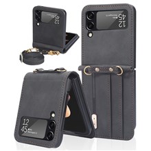  crazy horse texture leather card holder case Stand for Amazon Fire Phone - Black