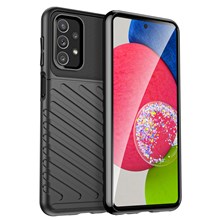 For Samsung Galaxy A23 4G / 5G  / F23 5G / M23 5G Thunder Series Thickened TPU Case Twill Texture Anti-oil Anti-fingerprint Protective Case - Black