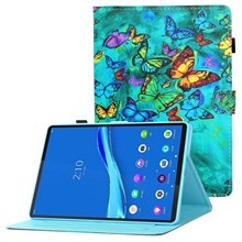 For Samsung Galaxy Tab A8 10.5 (2021) / A8 10.5 (2022) X205 / X200 Pattern Printing Leather Case Card Slot Stand Folio Tablet Cover with Pencil Holder - Butterflies