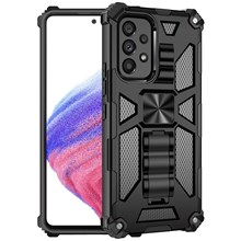 Protective Case for Samsung Galaxy A33 5G TPU + PC Shockproof Cover Scratch-resistant Back Case with Kickstand - Black
