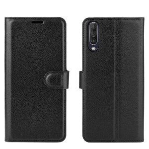 Litchi Surface Shell Leather Case for Wiko View 4 / View 4 Lite - Black