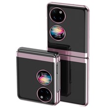 For Huawei P50 Pocket Electroplating Hard PC Cover Light Thin Transparent Folding Phone Case - Rose Gold
